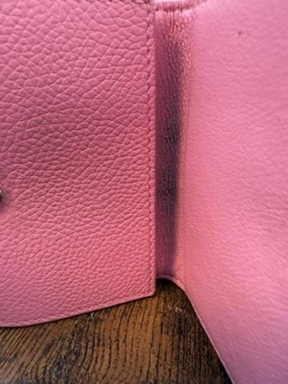 Balenciaga Pink Pebbled Leather Wallet - Picture 8 of 12